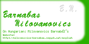 barnabas milovanovics business card